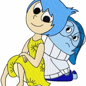 Joy and Sadness embroidery design