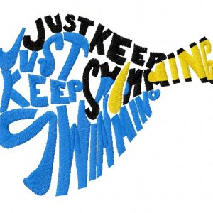 Just keep swimming embroidery design