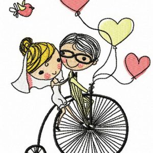 Just married embroidery design