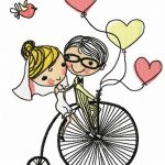 Just married embroidery design