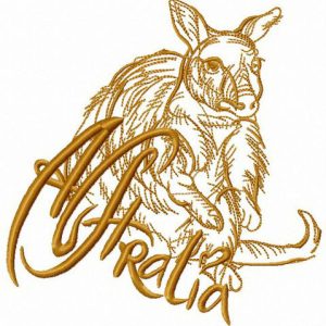 Kangaroo sketch embroidery design