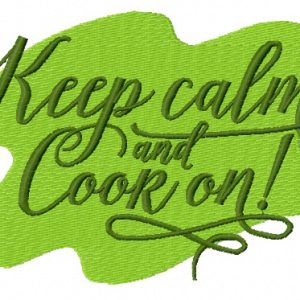 Keep calm and cook on 2 embroidery design
