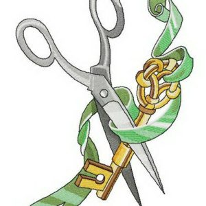 Key to tailor's heart embroidery design