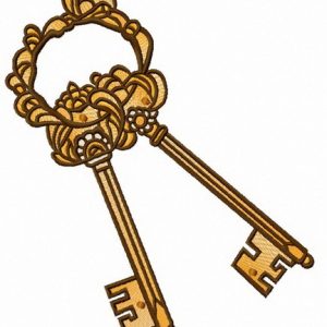 Keys embroidery design