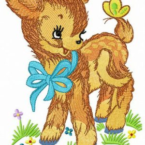 Kind fawn embroidery design