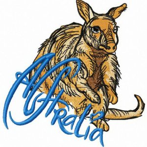 Kind kangaroo embroidery design