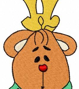 King bear with scarf embroidery design