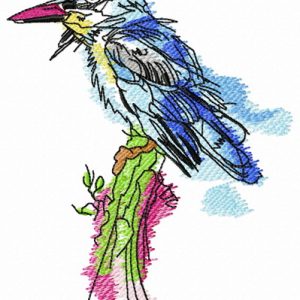 Kingfisher embroidery design