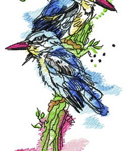 Kingfishers embroidery design