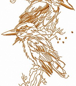 Kingfishers sketch embroidery design