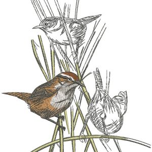 Kinglets embroidery design