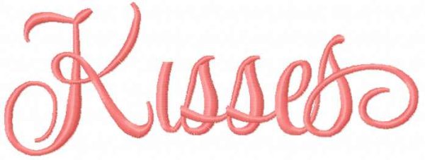 Kisses embroidery design