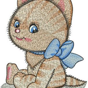 Kitten toy embroidery design