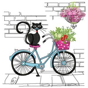 Kitten's Italian journey embroidery design
