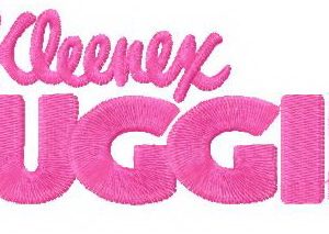 Kleenex Huggies couches logo embroidery design