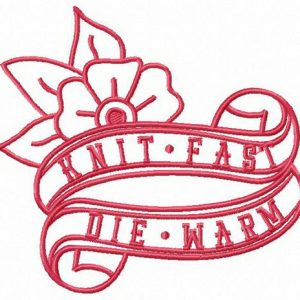 Knit fast ribbon embroidery design