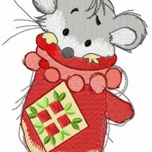 Knitted mitten for mouse embroidery design