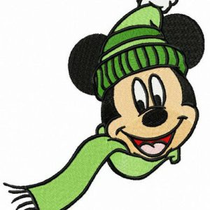 Knitted winter set for Mickey embroidery design