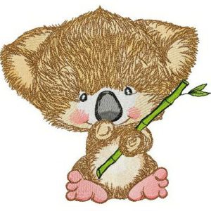 Koala with bamboo embroidery design