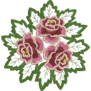 Rose lace doily embroidery design