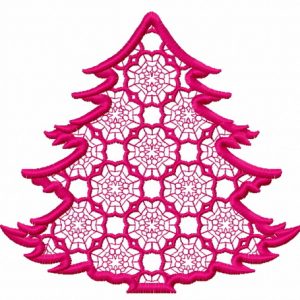 Lace fir tree embroidery design