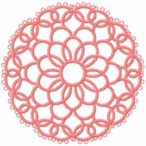 Round lace element embroidery design