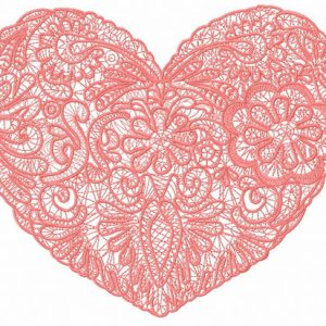 Lace heart embroidery design