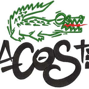 Lacoste art logo embroidery design
