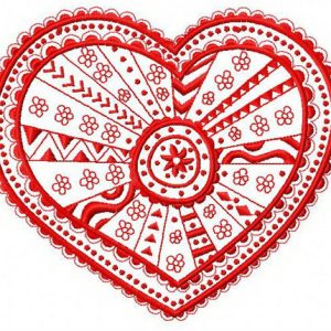Lacy heart embroidery design