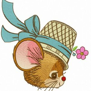 Lady mouse embroidery design