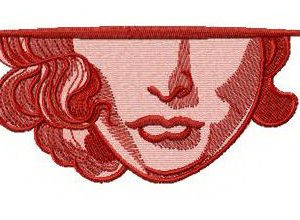 Lady's lips embroidery design