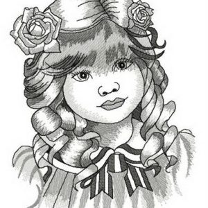 Lass embroidery design