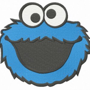 Laughing Cookie Monster embroidery design