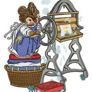 Laundress embroidery design