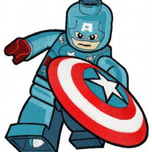 Lego Captain America embroidery design
