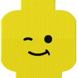 Lego head embroidery design