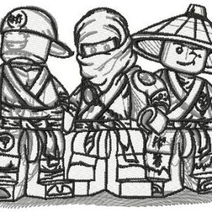 Lego Ninjago heroes embroidery design