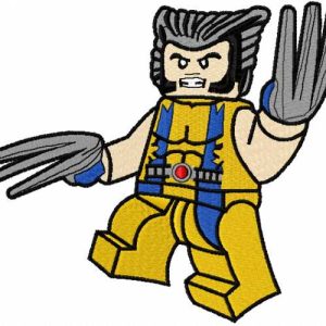 Lego Wolverine embroidery design