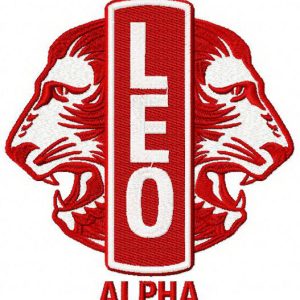 Leo Club logo embroidery design