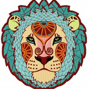 Zodiac sign Leo embroidery design