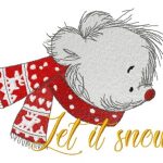 Let it snow embroidery design