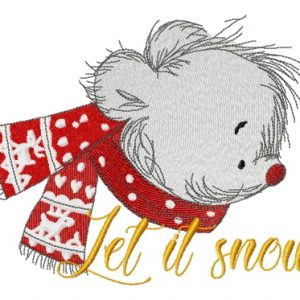 Let it snow embroidery design
