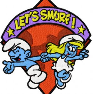 Lets Smurf!  embroidery design