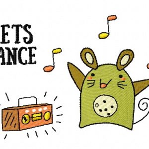 Let's dance embroidery design