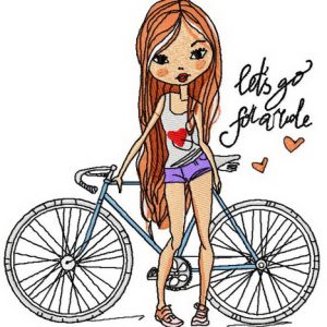 Let's go for a ride embroidery design