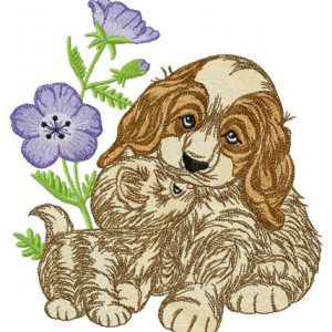 Let's play together embroidery design