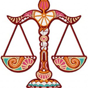 Zodiac Sign Libra embroidery design