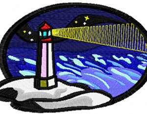 Lighthouse embroidery design