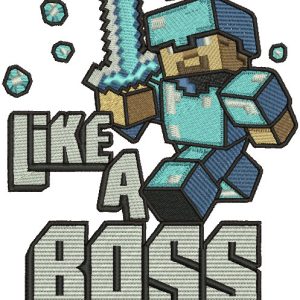 Like a boss embroidery design