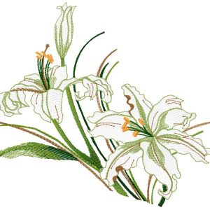 Bouquet lily embroidery design
